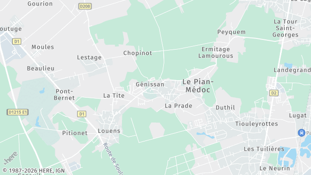 Carte de la zone d'intervention à Le Pian-Médoc