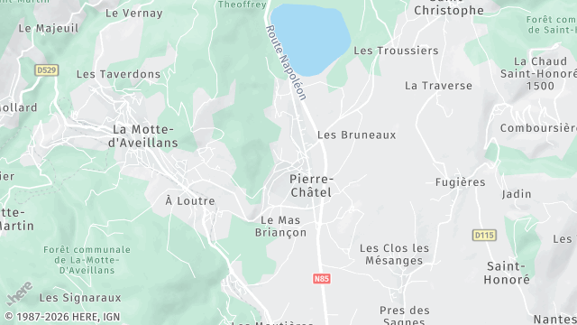 Carte de la zone d'intervention à Pierre-Châtel