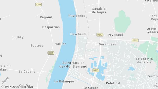 Carte de la zone d'intervention à Saint-Louis-de-Montferrand