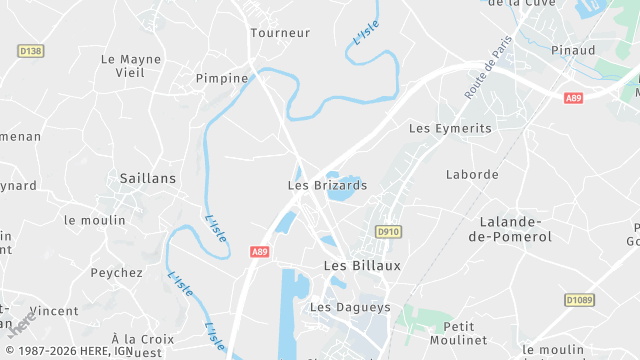 Carte de la zone d'intervention à Les Billaux