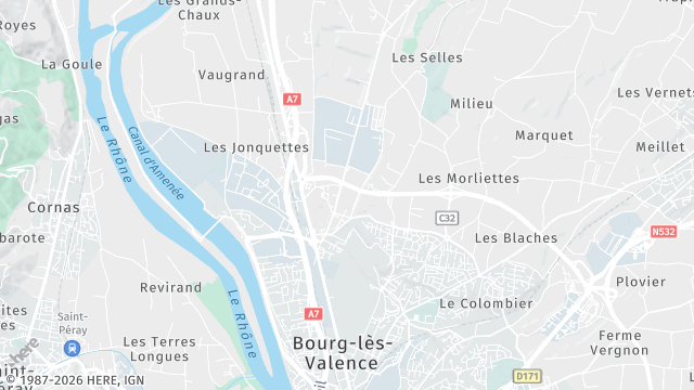Carte de la zone d'intervention à Bourg-lès-Valence