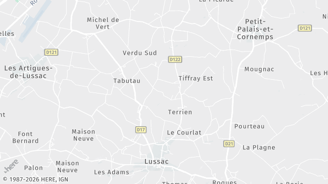 Carte de la zone d'intervention à Lussac