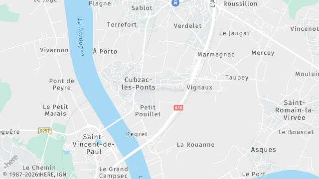 Carte de la zone d'intervention à Cubzac-les-Ponts