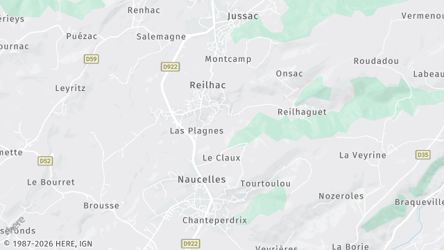 Carte de la zone d'intervention à Reilhac