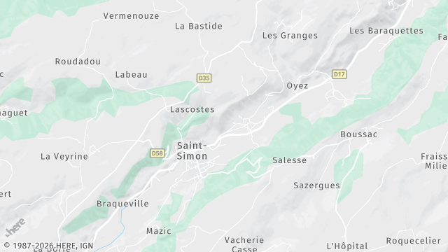 Carte de la zone d'intervention à Saint-Simon