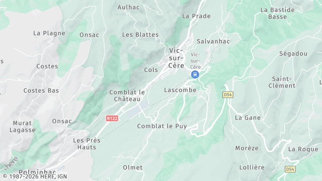 Carte de la zone d'intervention à Vic-sur-Cère