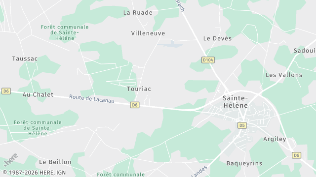 Carte de la zone d'intervention à Sainte-Hélène