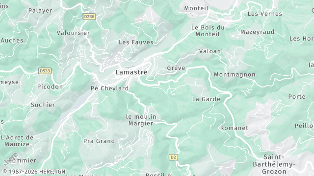 Carte de la zone d'intervention à Lamastre