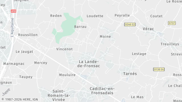 Carte de la zone d'intervention à La Lande-de-Fronsac