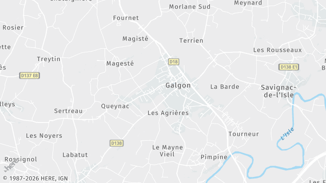 Carte de la zone d'intervention à Galgon