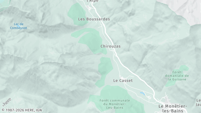 Carte de la zone d'intervention à Le Monêtier-les-Bains