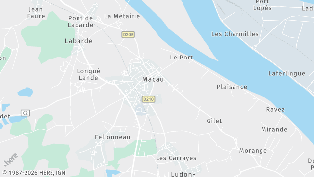 Carte de la zone d'intervention à Macau