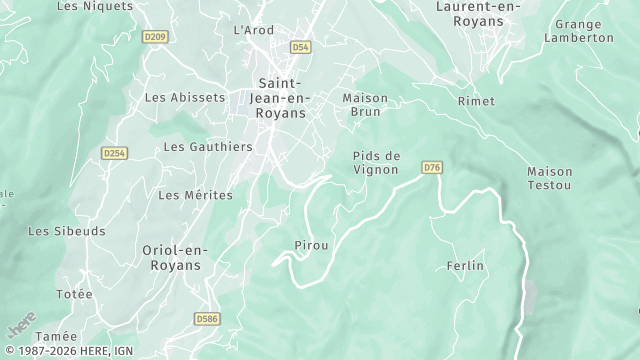 Carte de la zone d'intervention à Saint-Jean-en-Royans