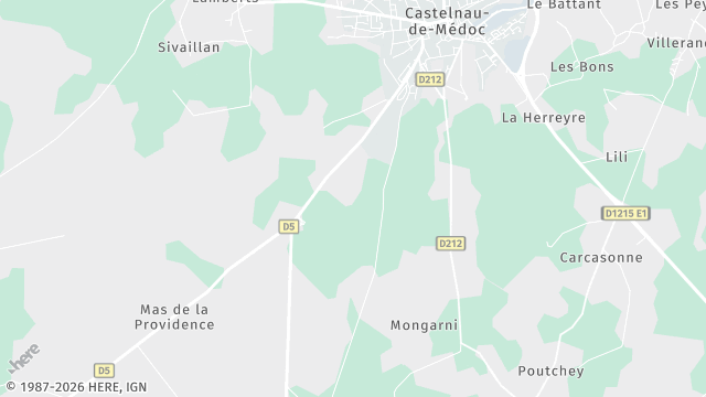 Carte de la zone d'intervention à Castelnau-de-Médoc