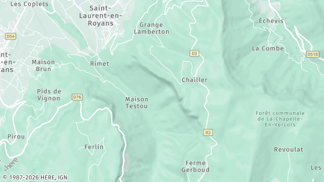 Carte de la zone d'intervention à Saint-Laurent-en-Royans