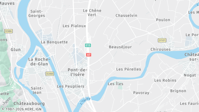 Carte de la zone d'intervention à Pont-de-l'Isère