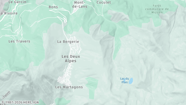 Carte de la zone d'intervention à Les Deux Alpes