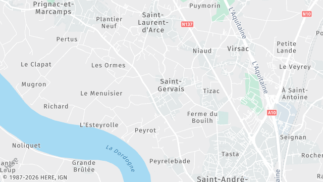 Carte de la zone d'intervention à Saint-Gervais