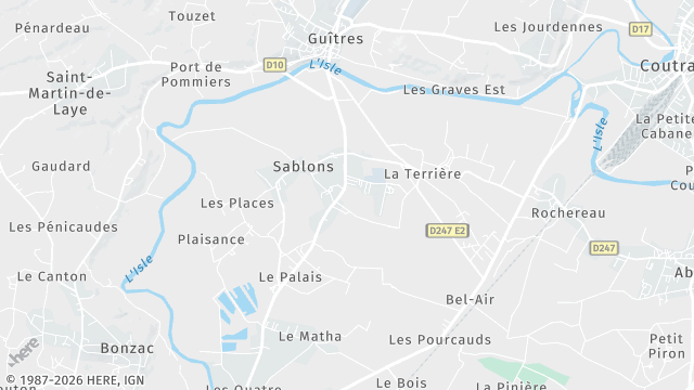 Carte de la zone d'intervention à Sablons