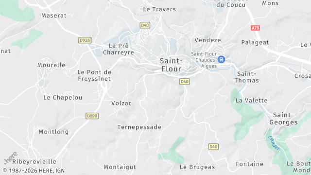 Carte de la zone d'intervention à Saint-Flour