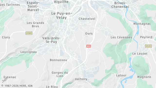 Carte de la zone d'intervention à Le Puy-en-Velay