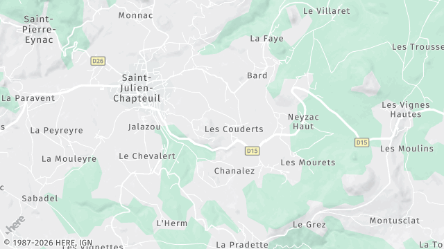 Carte de la zone d'intervention à Saint-Julien-Chapteuil
