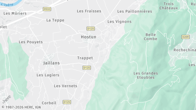 Carte de la zone d'intervention à Hostun