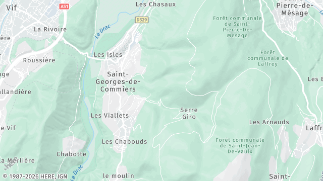 Carte de la zone d'intervention à Saint-Georges-de-Commiers