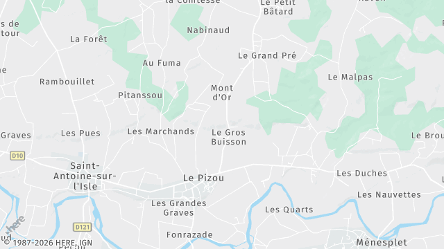 Carte de la zone d'intervention à Le Pizou