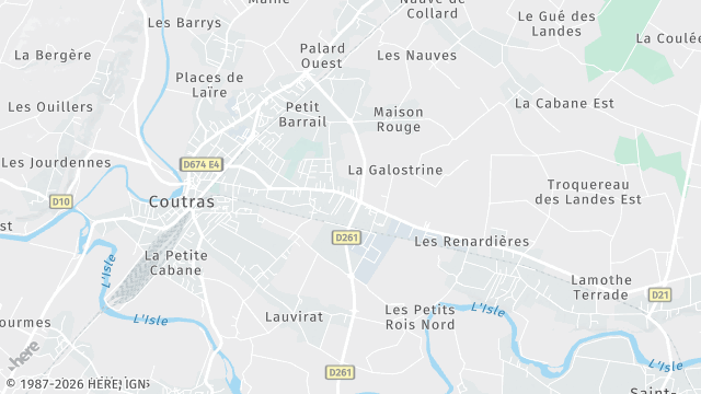 Carte de la zone d'intervention à Coutras