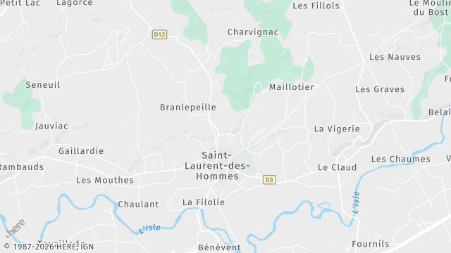 Carte de la zone d'intervention à Saint-Laurent-des-Hommes