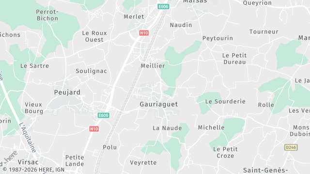 Carte de la zone d'intervention à Gauriaguet