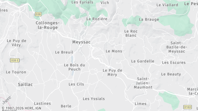 Carte de la zone d'intervention à Meyssac