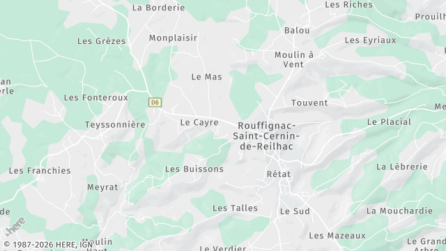 Carte de la zone d'intervention à Rouffignac-Saint-Cernin-de-Reilhac