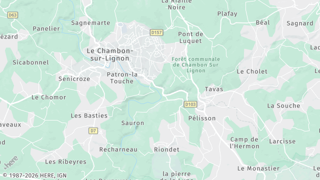Carte de la zone d'intervention à Le Chambon-sur-Lignon