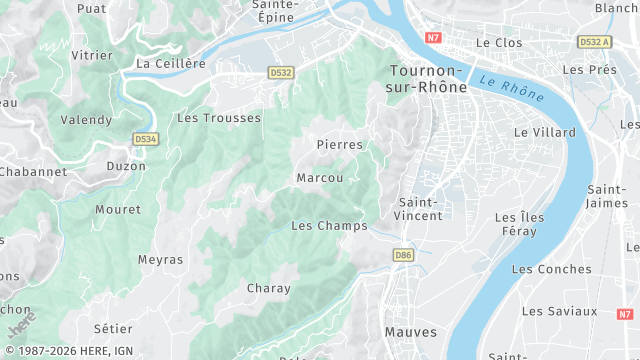 Carte de la zone d'intervention à Tournon-sur-Rhône