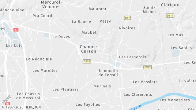 Carte de la zone d'intervention à Chanos-Curson