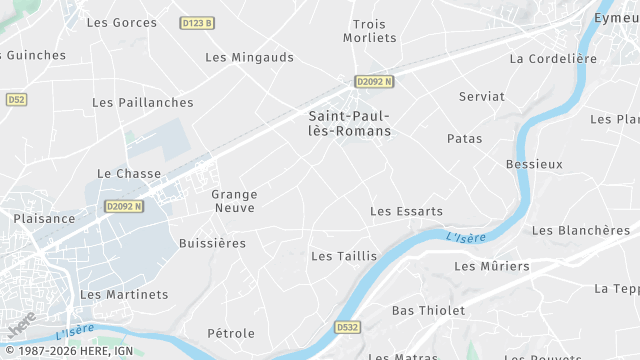 Carte de la zone d'intervention à Saint-Paul-lès-Romans