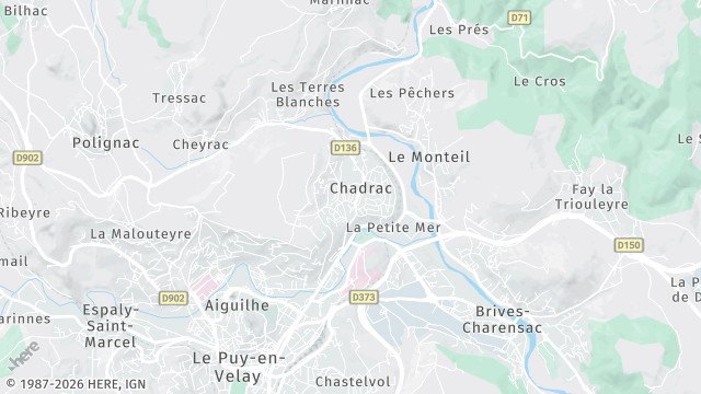 Carte de la zone d'intervention à Chadrac