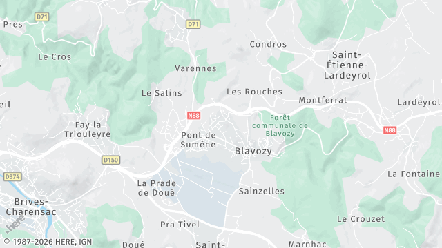 Carte de la zone d'intervention à Blavozy