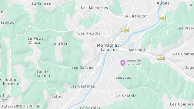 Carte de la zone d'intervention à Montignac-Lascaux