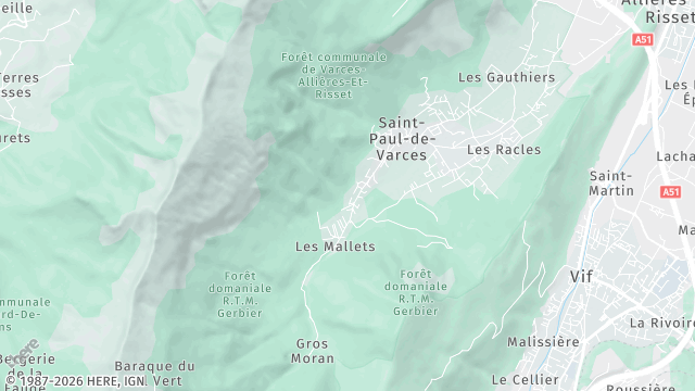 Carte de la zone d'intervention à Saint-Paul-de-Varces