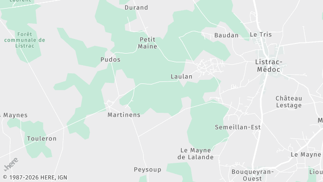 Carte de la zone d'intervention à Listrac-Médoc