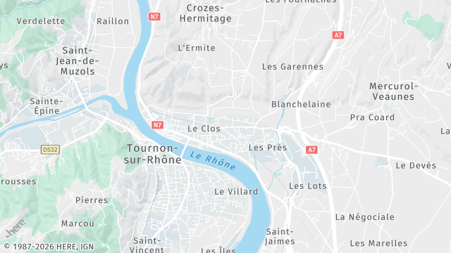 Carte de la zone d'intervention à Tain-l'Hermitage