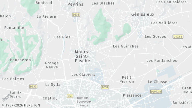 Carte de la zone d'intervention à Mours-Saint-Eusèbe