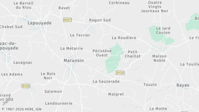 Carte de la zone d'intervention à Maransin