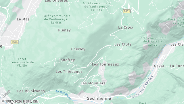 Carte de la zone d'intervention à Séchilienne