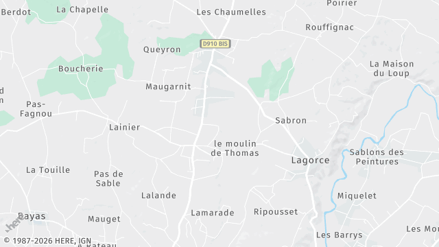 Carte de la zone d'intervention à Lagorce
