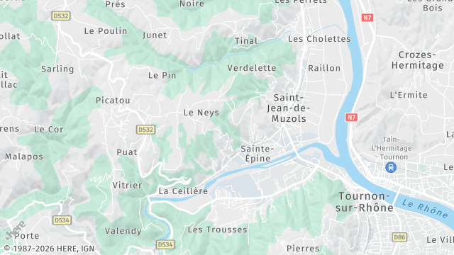 Carte de la zone d'intervention à Saint-Jean-de-Muzols