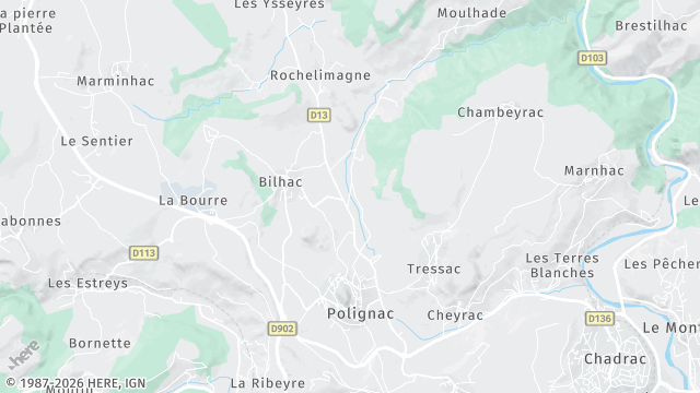Carte de la zone d'intervention à Polignac